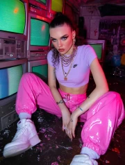 Neon Figure: Retro Vibes Y2K Aesthetic