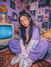 Riddle of Time: Vibrant Colors and Nostalgia Y2K Aesthetic