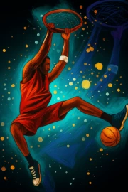 The Vibrant Dynamics of Basketball: The Energy of Sports on Canvas