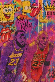 Basketball Explosion: Sports Energy in Pop Art Style