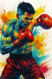 Bright Explosion of Boxing Energy: Sports Dynamics