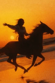 Sunset Freedom: Rider and Horse in the Sport Element