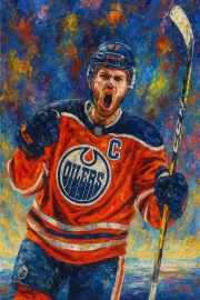 Hockey Power: Bright Strokes of Sports Energy