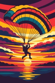 Freedom in the Sunset: Skydiver in Flight