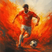Flame of Football Passion: Soccer Energy on Your Wall