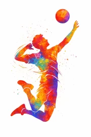 Volleyball Jump: The Energy of Sports in Vibrant Colors