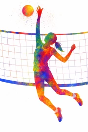 Volleyball Dynamics: Sport in Bright Colors