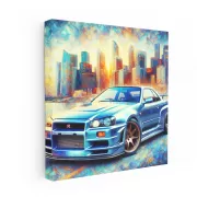 1999 Nissan Skyline GT-R R34 Impressionist Art - Iconic Legend