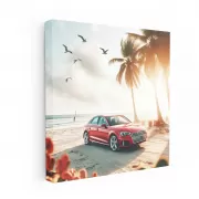 Audi A3 on Sandy Shore - Sleek and Stylish Ride