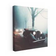 Retro Audi in Fog - Classic Elegance Meets Timeless Style