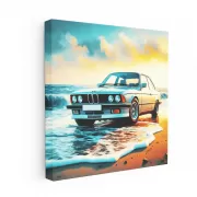 Vintage BMW E24 6 Series on Beachfront - Timeless Elegance