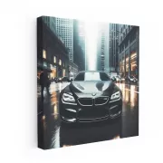 Sleek Black BMW M6 in Overcast Weather: Power and Elegance