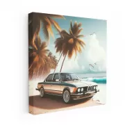 Vintage BMW Coupe on Beach - Classic Elegance in Motion