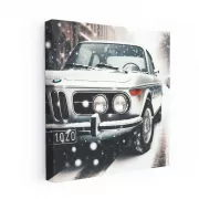 Vintage BMW in Snowfall - Classic Elegance in Motion