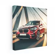 Red BMW X3 at Bridge - Power and Elegance in Motion