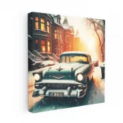 Retro Chevrolet in Snowfall - Classic Elegance on Wheels