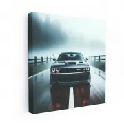 Dodge Challenger SRT Hellcat in Fog - Power Unleashed