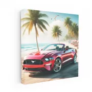 Ford Mustang on Beach - Bold Icon of Freedom