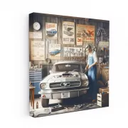 Vintage Ford in Retro Garage - Classic Charm Revived