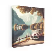 Retro Ford by Lake - Classic Beauty in Time