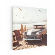 Vintage Infiniti on Beach - Classic Style & Nostalgia