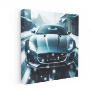 Jaguar F-Type in Snowfall - Elegance Meets Power