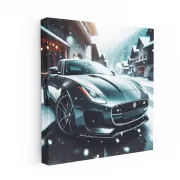 Jaguar F-Type Elegance in Snowfall - Power Meets Grace