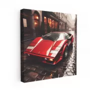 Retro Lamborghini in Rain - Timeless Elegance on Wheels