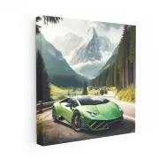 Lamborghini Sian Soaring Over Mountains - Futuristic Power