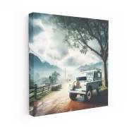 Vintage Land Rover Thunderstorm - Rugged Adventure Icon