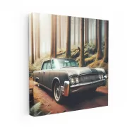 Vintage Lincoln in Retro Forest - Timeless Elegance