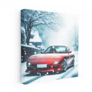 Mazda RX-7 in Snowfall - Iconic Sports Car Elegance