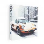 Vintage McLaren in Snowfall - Classic Elegance and Power