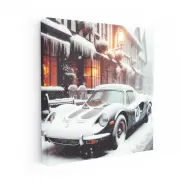Vintage McLaren in Snowfall: Classic Elegance and Speed