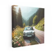 Vintage Mercedes-Benz B-Class on Scenic Mountain Drive