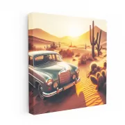 Vintage Mercedes-Benz in Desert - Timeless Elegance