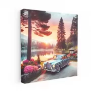 Retro Mercedes-Benz by Lake - Classic Elegance Unveiled