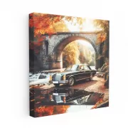 Vintage Mercedes-Benz S-Class on Old Bridge - Timeless Luxury