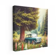 Vintage Forest Mini Car - Classic Retro Charm