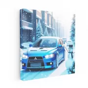Mitsubishi Lancer Winter Drive - Stylish Performance in Snow