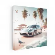 Porsche Panamera on Sandy Beach - Elegance with Power