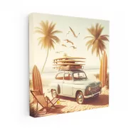 Vintage Renault on Beach - Nostalgic Charm of Past