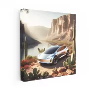 Tesla Art Future Canyon - Visionary Design Unleashed