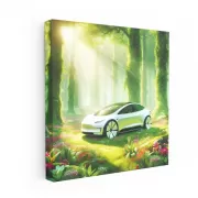 Tesla Art: Future Forest Vision - Sleek and Sustainable