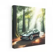 Tesla Model 3 in Forest - Efficient, Eco-Friendly Drive