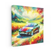 Tesla Model S in Impressionist Style - Sleek and Futuristic