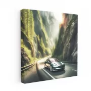 Tesla in Majestic Mountains - Futuristic Adventure