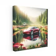 Tesla Roadster Near Lake: Pinnacle of Innovation