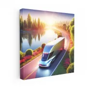 Tesla Semi by Lake - Powerful Electric Revolution