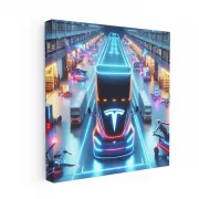 Tesla Semi Neon: Futuristic and Powerful Electric Truck